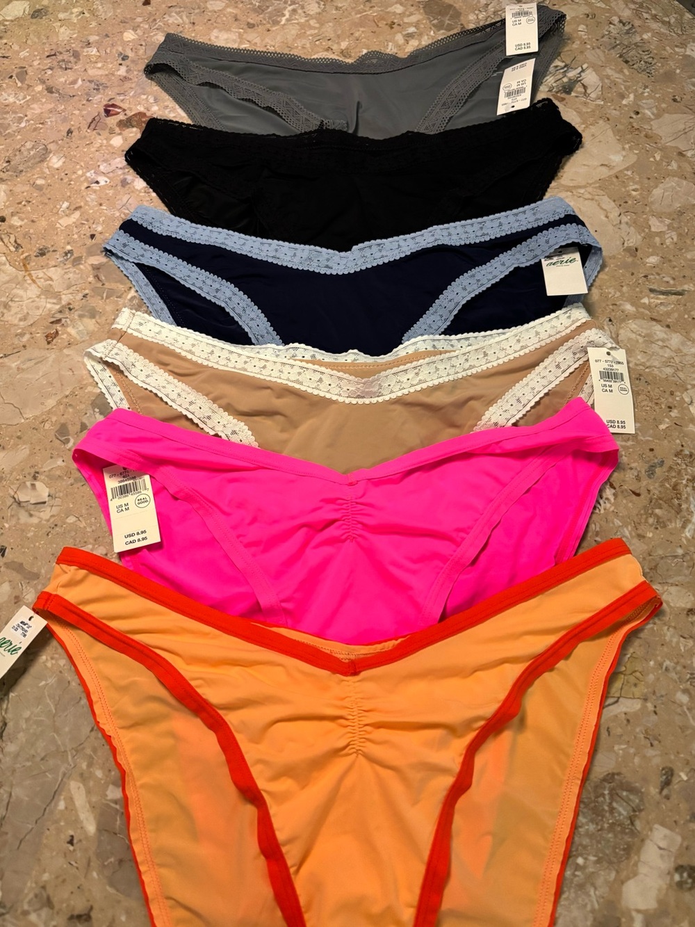 Sold out Aerie Bikini Panty Pack - Gray, Black, Navy, Nude, Hot Pink, Orange